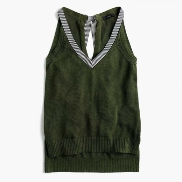 J.Crew Sleeveless Sweater Tank w/ Grosgrain Trim Bow | Soft Moss Green | Size S - Picture 16 of 16